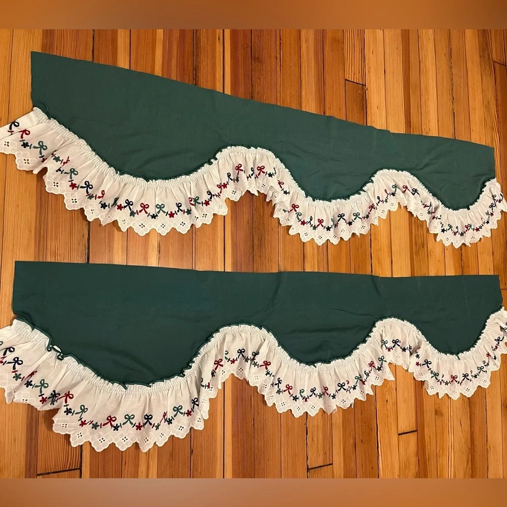Vintage Embroidered Ruffled Valances